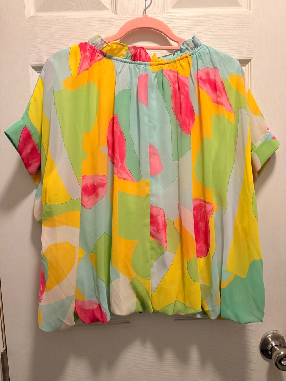 Entro Bright Abstract Multi-Color Blouse - Picture 6 of 6